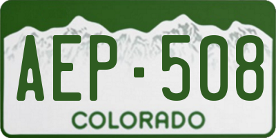 CO license plate AEP508