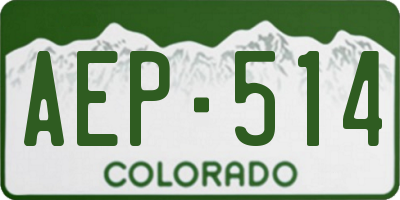 CO license plate AEP514