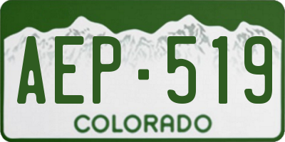 CO license plate AEP519