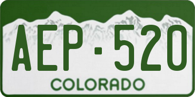 CO license plate AEP520