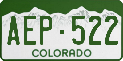 CO license plate AEP522