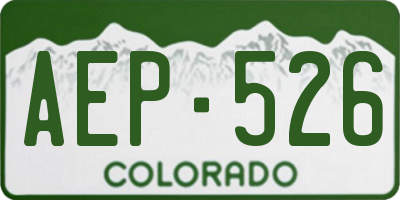 CO license plate AEP526