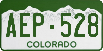 CO license plate AEP528