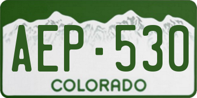 CO license plate AEP530