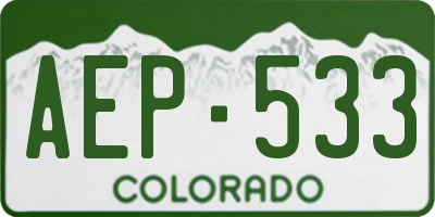 CO license plate AEP533