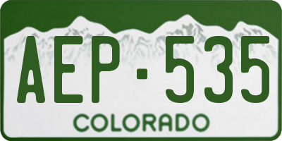 CO license plate AEP535