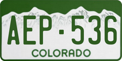 CO license plate AEP536