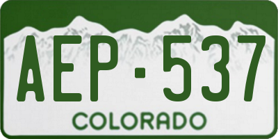 CO license plate AEP537