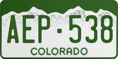 CO license plate AEP538