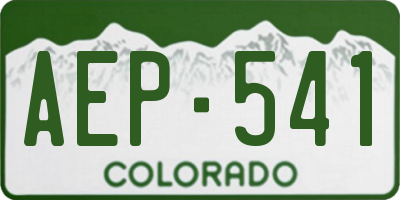 CO license plate AEP541