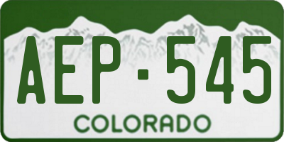 CO license plate AEP545
