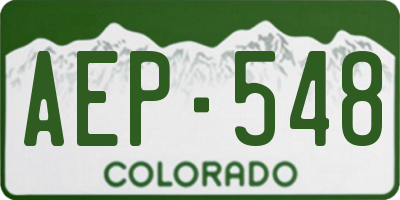 CO license plate AEP548