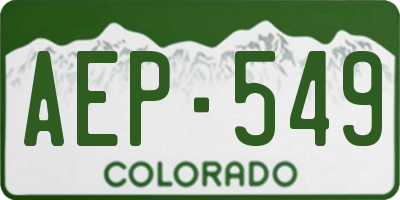 CO license plate AEP549
