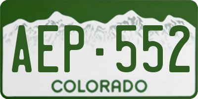 CO license plate AEP552