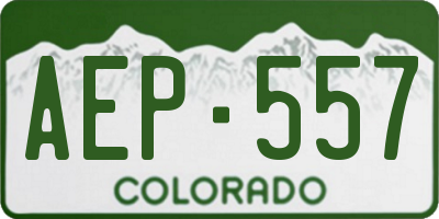 CO license plate AEP557