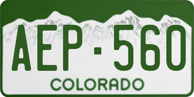 CO license plate AEP560