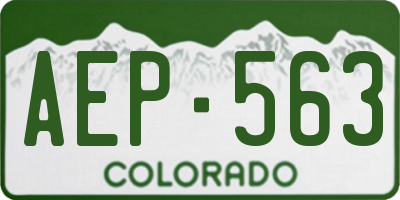 CO license plate AEP563
