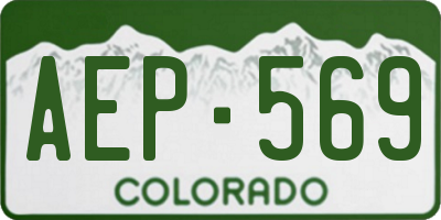 CO license plate AEP569