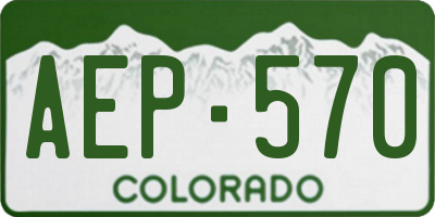 CO license plate AEP570