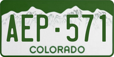CO license plate AEP571