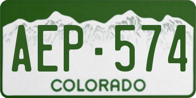 CO license plate AEP574