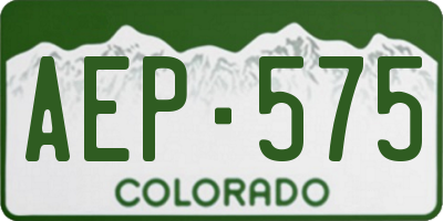 CO license plate AEP575