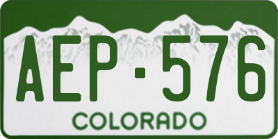 CO license plate AEP576