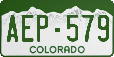 CO license plate AEP579