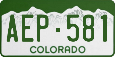 CO license plate AEP581