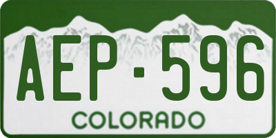 CO license plate AEP596