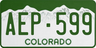 CO license plate AEP599