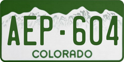 CO license plate AEP604