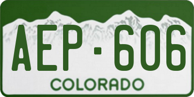 CO license plate AEP606