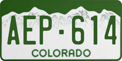 CO license plate AEP614