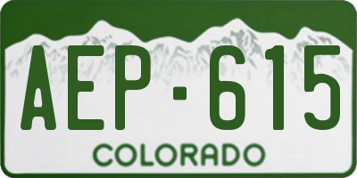 CO license plate AEP615