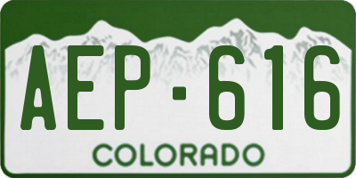 CO license plate AEP616
