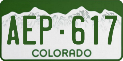 CO license plate AEP617