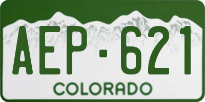 CO license plate AEP621