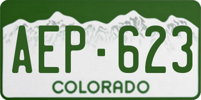 CO license plate AEP623