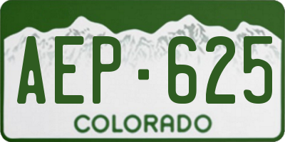 CO license plate AEP625