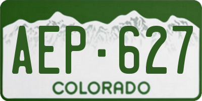 CO license plate AEP627