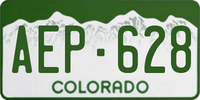CO license plate AEP628