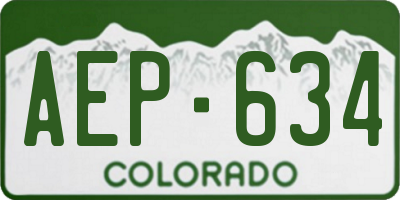 CO license plate AEP634