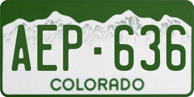 CO license plate AEP636