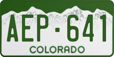 CO license plate AEP641
