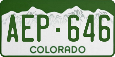 CO license plate AEP646