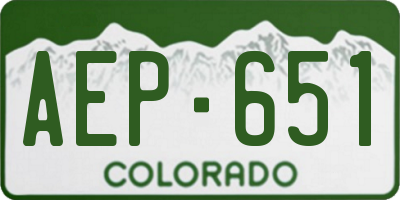 CO license plate AEP651