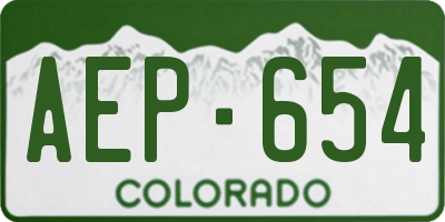 CO license plate AEP654