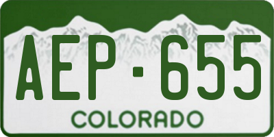 CO license plate AEP655
