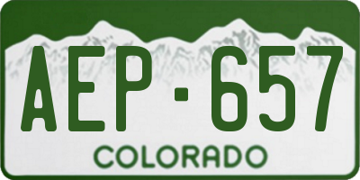 CO license plate AEP657